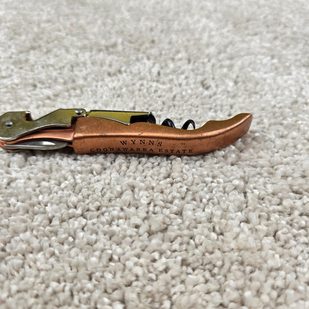Wynns Coonawarra Estate Waiters Corkscrew Copper Double Hinged Wine Opener - Picture 2 of 2